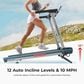 Sunny Health & Fitness Pace 500 Smart Auto Incline Folding Treadmill in Black, Grey and Red, , large