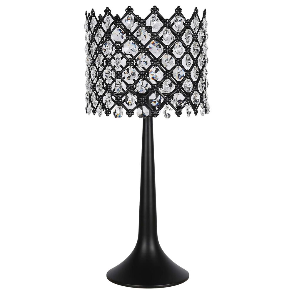 Classy Art Wholesalers Crystal Lattice Radiance Table Lamp in Matte Black, , large
