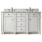 James Martin Vanities Bristol 60" Double Bathroom Vanity in Bright White with 3 cm Eternal Jasmine Pearl Silestone Top, Rectangular Sinks and FreePower Wireless Charger, , large