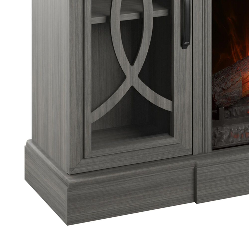 Fabio Flames 62" TV Stand with Electric Fireplace in Gray, , large