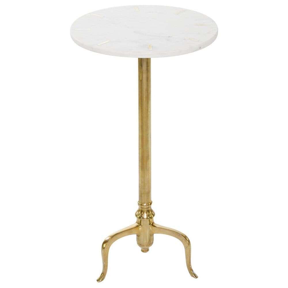 Maple and Jade 27&quot; Accent End Table in Gold and White, , large