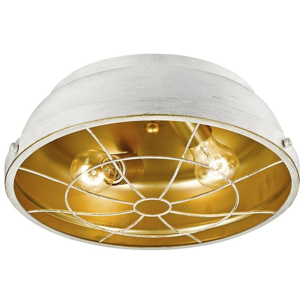 Golden Lighting Bartlett Flush Mount in French White, , large