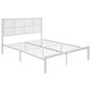 Hearth and Haven Eastern King Platform Bed with Faux Cane Panel Headboard in White, , large