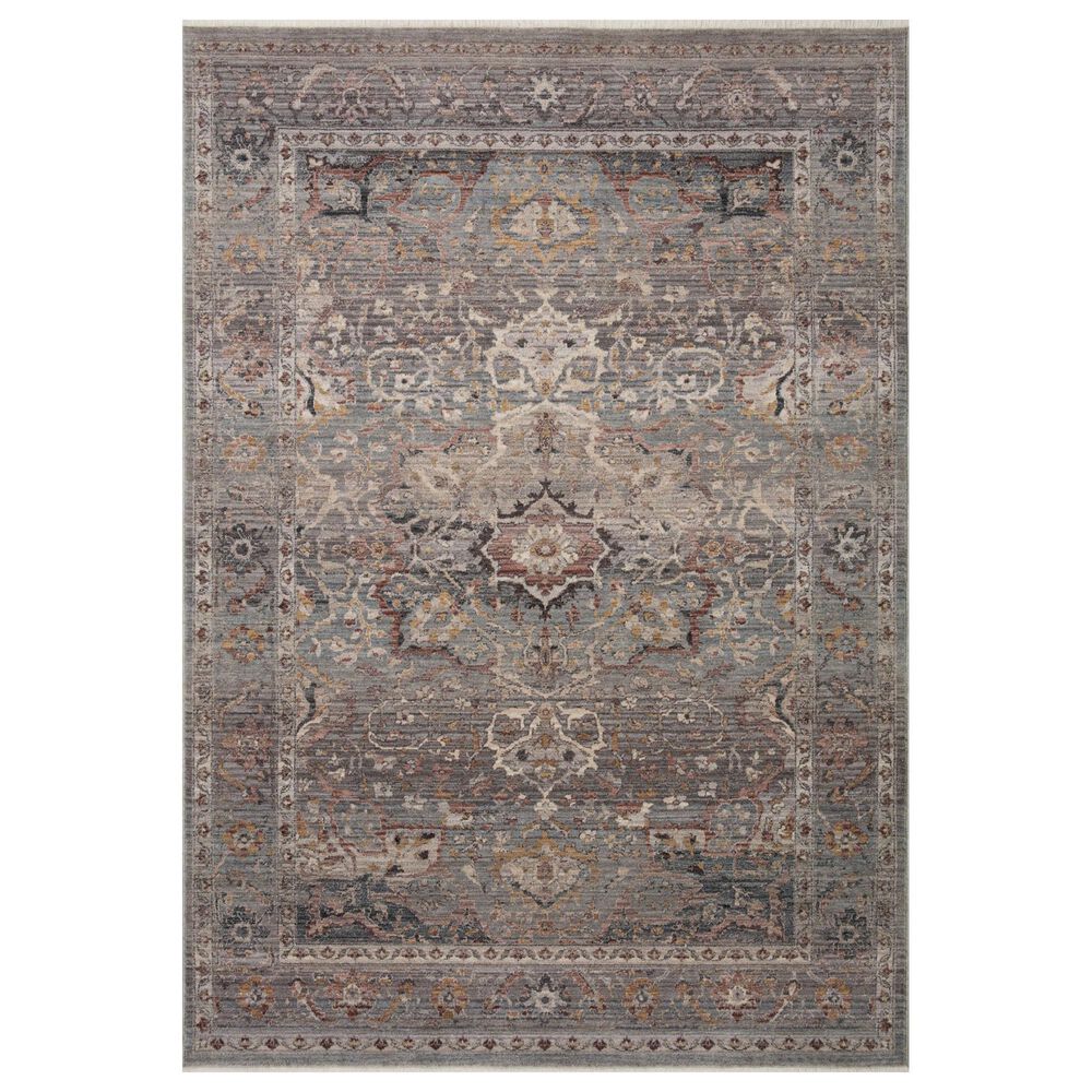 Loloi Lyra 7"10" Round Sky and Multicolor Area Rug, , large