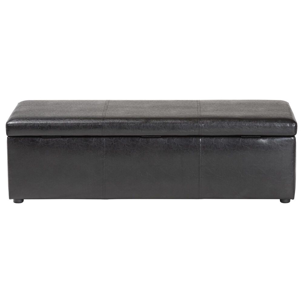 Baxton Studio Dennehy Storage Ottoman in Black, , large
