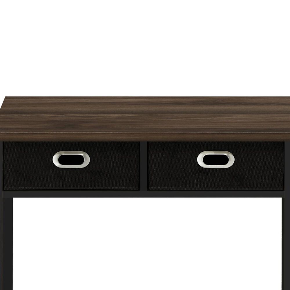 HOMLUX 32" Computer Desk with Two Drawers in Columbia Walnut and Black, , large