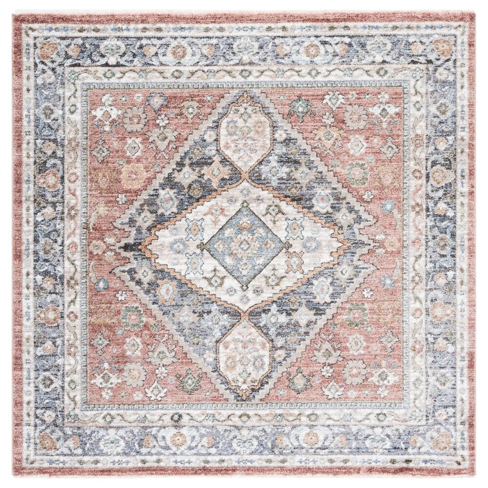 Safavieh Jasmine 5"3" Square Rust and Navy Area Rug, , large