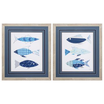 Propac "With the Flow" Wall Art in Blue (Set of 2), , large