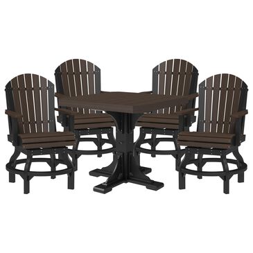Amish Orchard 5-Piece Patio Counter Height Dining Set in Brazilian Walnut and Black, , large