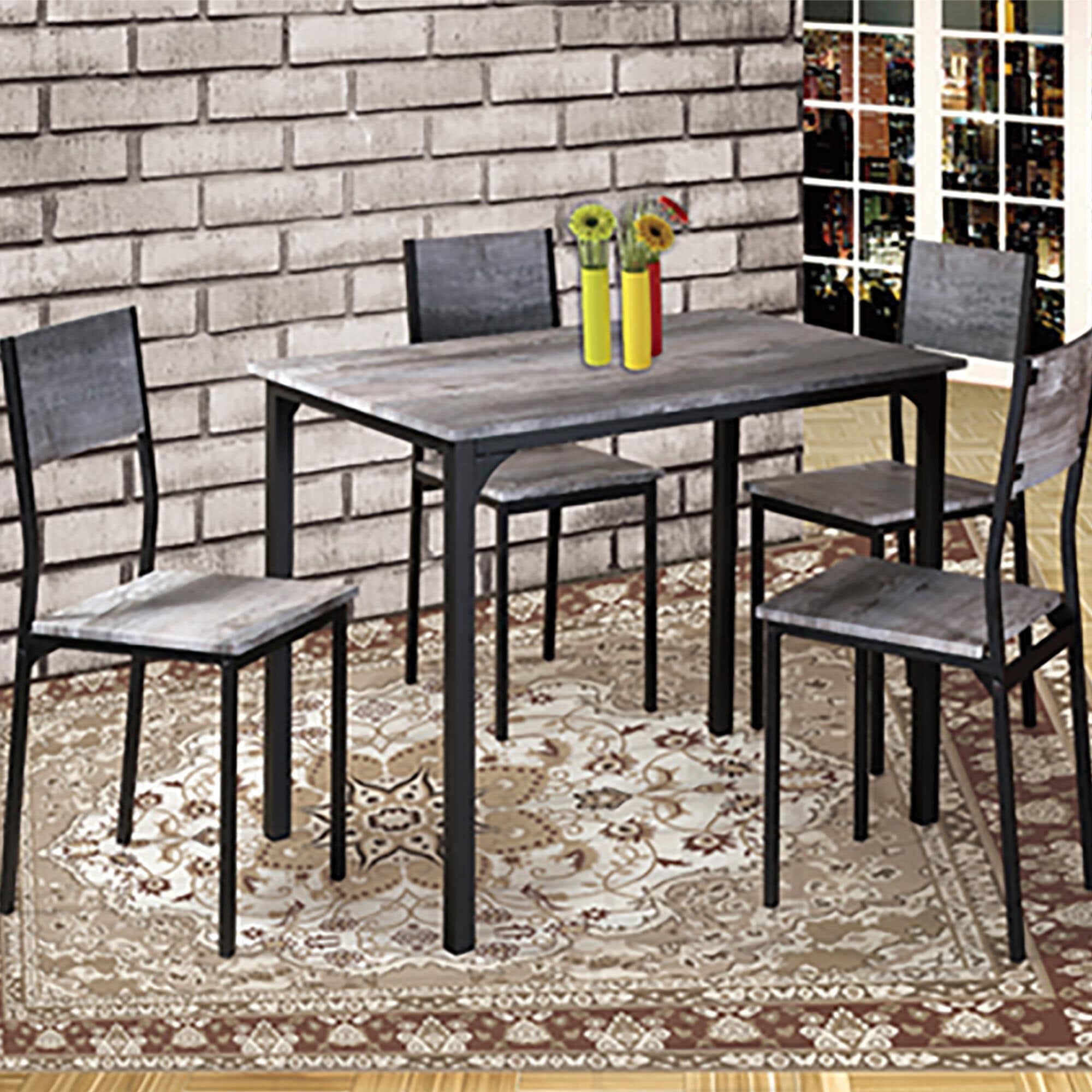 Metal dining hot sale table set price