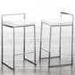 Lumisource Fuji Stackable Counter Stool with White Faux Leather in Brushed Stainless Steel (Set of 2), , large