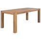 HOMLUX 7-Piece Patio Dining Set with 69" Rectangular Light Teak Table and Umbrella Hole in Beige, , large