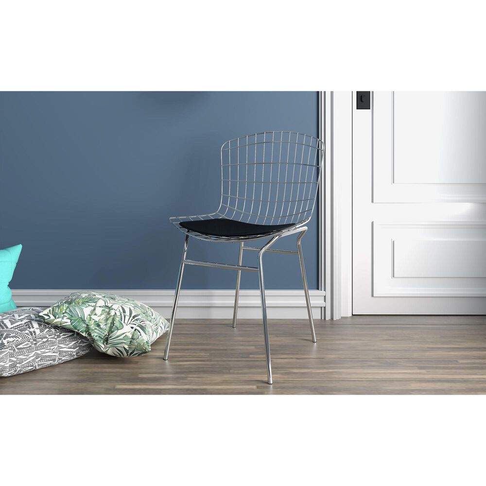 Dayton Madeline 2-Piece Chair with Seat Cushion Set in Silver/Black, , large