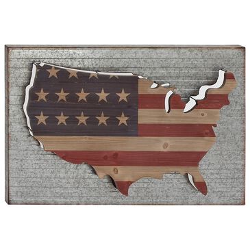 Maple and Jade 24" x 36" Farmhouse Wood Wall Decor in Red, White and Blue, , large