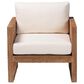 Baxton Studio Helina Arm Chair with Bleached Light Brown Seagrass in White, , large