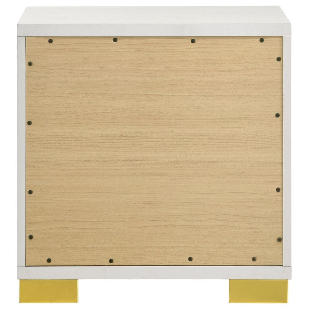 Pacific Landing Marceline 2-Drawer Nightstand in White and Gold, , large