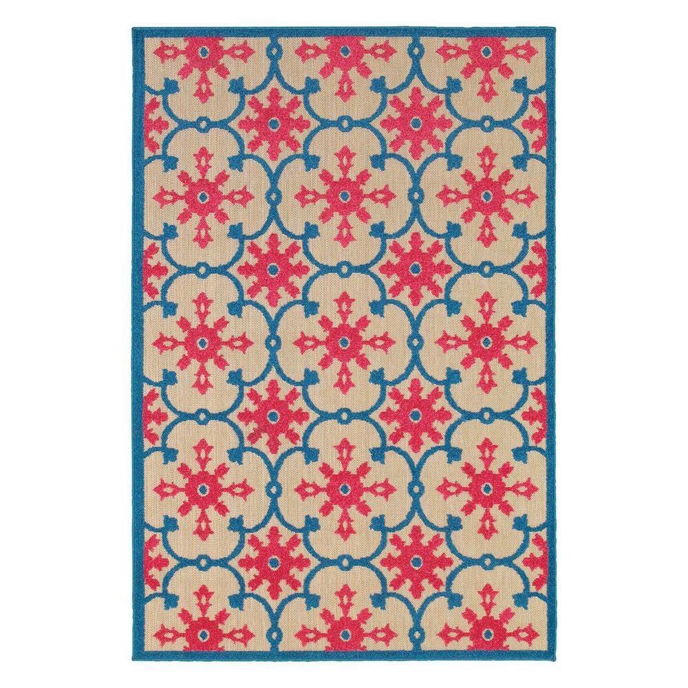 Oriental Weavers Cayman 190L 5"3" x 7"6" Sand/Pink Area Rug, , large