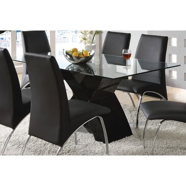 Furniture of America Warner Dining Table in Black and Clear - Table Only, , large
