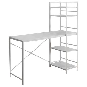Monarch Specialties 48" Computer Desk with 4-Shelf in White, , large