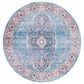 Safavieh Serapi 6"7" Round Blue and Orange Area Rug, , large