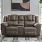 Ashley Lowilla Manual Double Reclining Loveseat with Console in Driftwood, , large