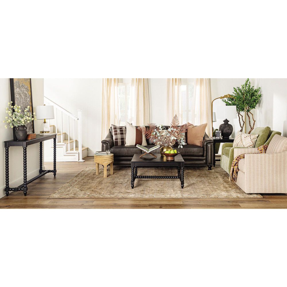 Hydeline Billingham Leather Stationary Sofa in Ash, , large