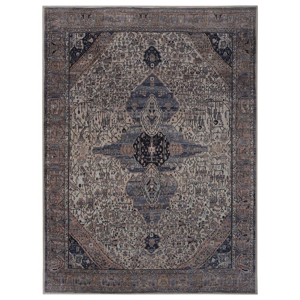 Nourison Grand Washables 7"10" x 9"10" Ivory Blue Area Rug, , large