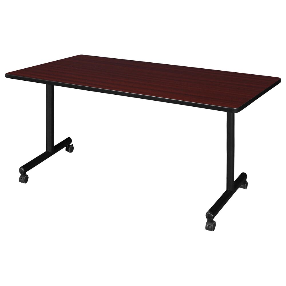 Regency Global Sourcing Kobe 72" x 30" Mobile Training Table in Mahogany/Black, , large
