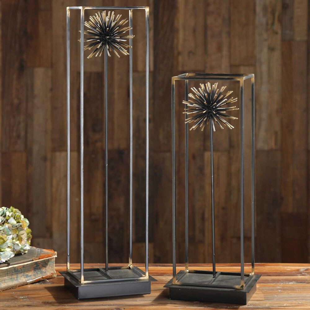 Uttermost Sculpture in Aged Black and Gold (Set of 2), , large