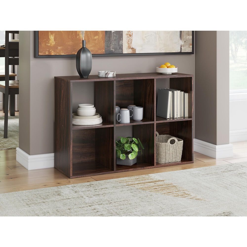 Ashley Glosmount 6-Cube Organizer in Cherry and Light Brown, , large