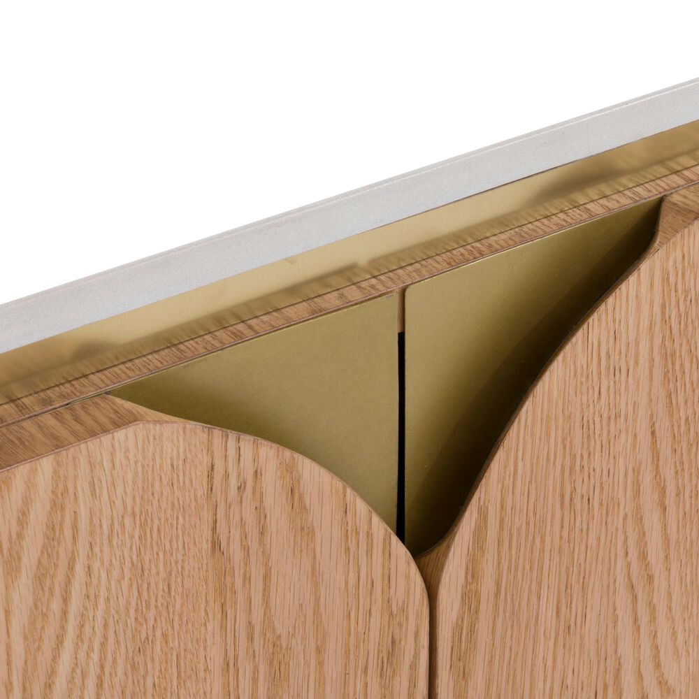 Fairfield Chair Portobello 4-Door Chest in White, Light Brown and Brushed Brass, , large