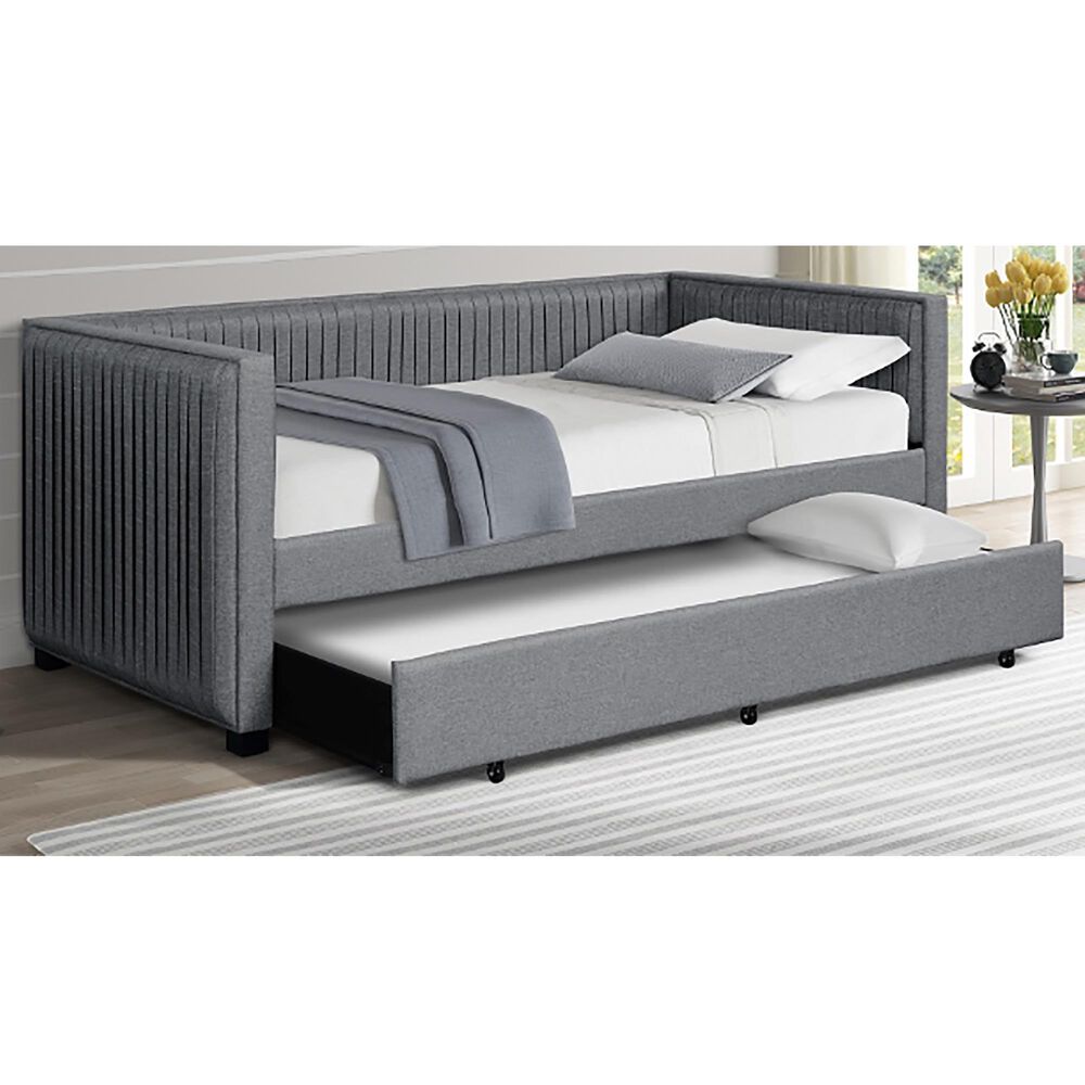Claremont Emery Twin Daybed with Trundle in Gray, , large