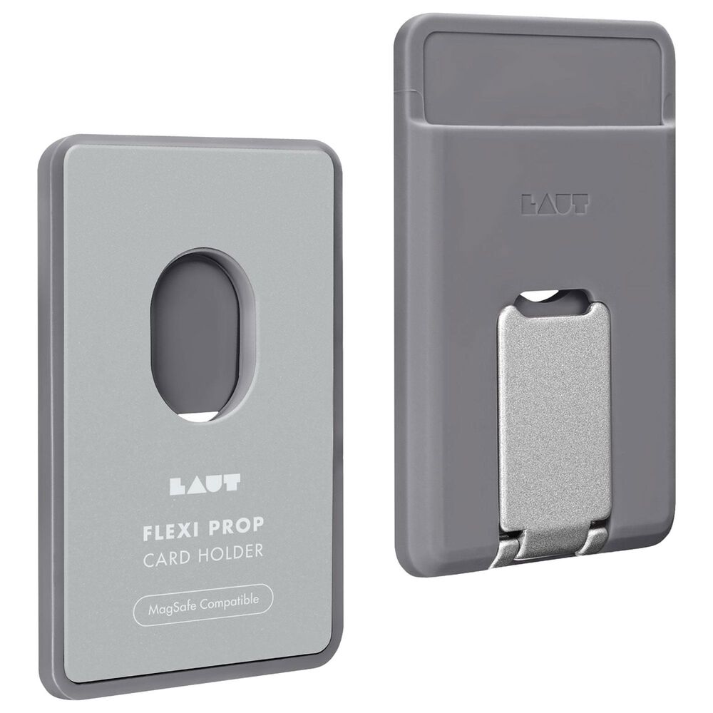 LAUT Flexi Prop MagSafe Card Holder with Stand for iPhone in Grey, , large