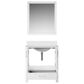 Lexora Home Jacques 30" Single Bathroom Vanity in Navy Blue with 2 cm White Quartz Top, Rectangular Sink and 28" Mirror, , large