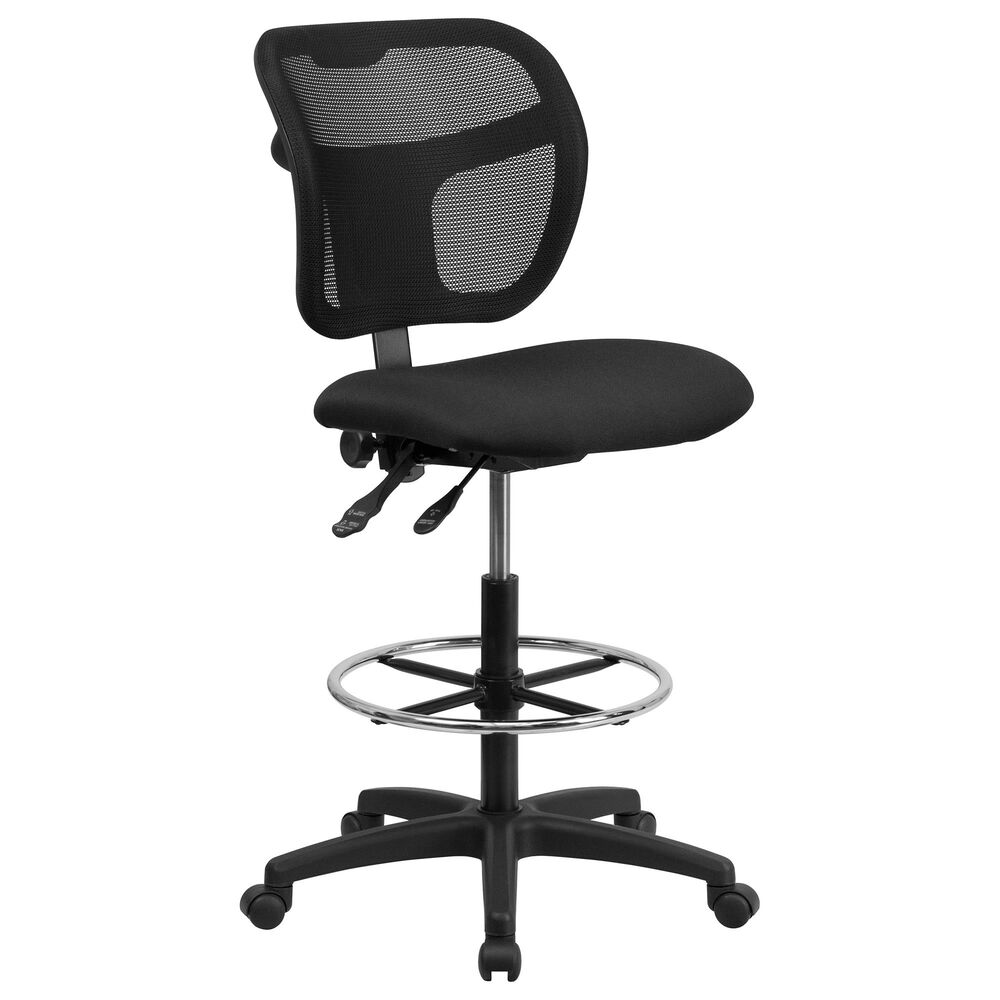 Flash Furniture Adjustable Drafting Chair in Black, , large