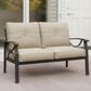 Hearth and Haven Outdoor Loveseat with Light Khaki Metal Frame in Beige, , large
