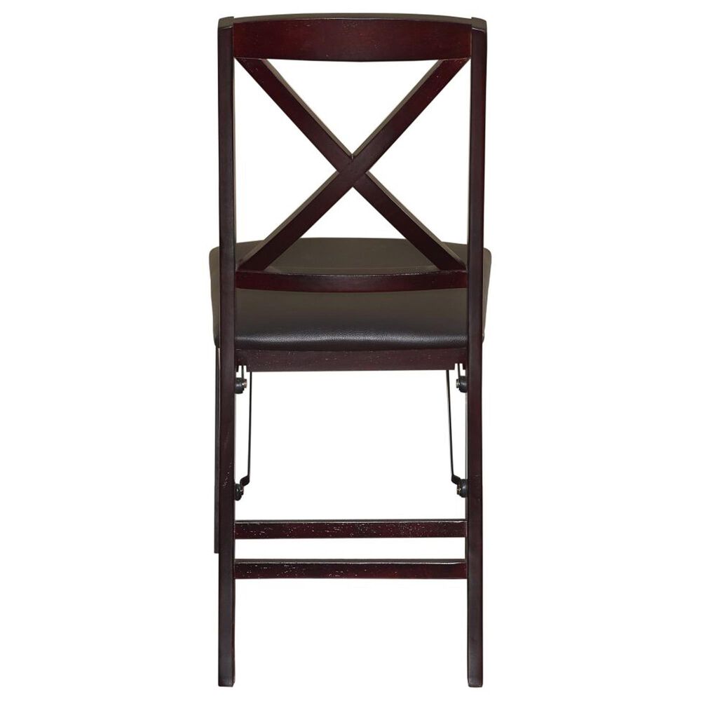 Linden Boulevard Triena Cross Back Folding Chair in Espresso, , large
