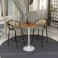 Leisuremod LeisureMod Verve Collection Modern Bar Height Table White Base with 27 Round Cognac Brown MDF Top, , large
