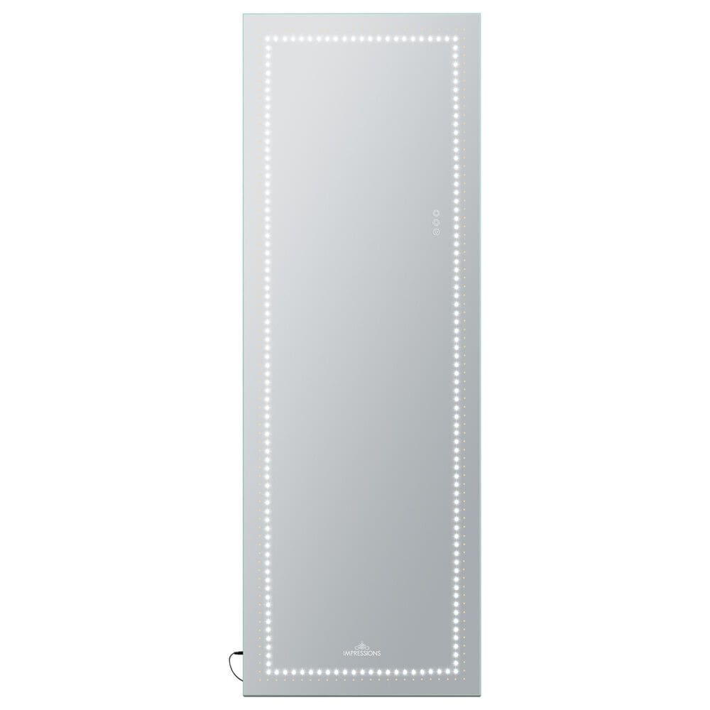 Impressions Vanity Stage Lite Rectanglar Full Length Vanity Mirror in Silver, , large
