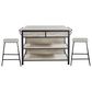 Steve Silver Carson Kitchen Island Set in Driftwood and Black, , large