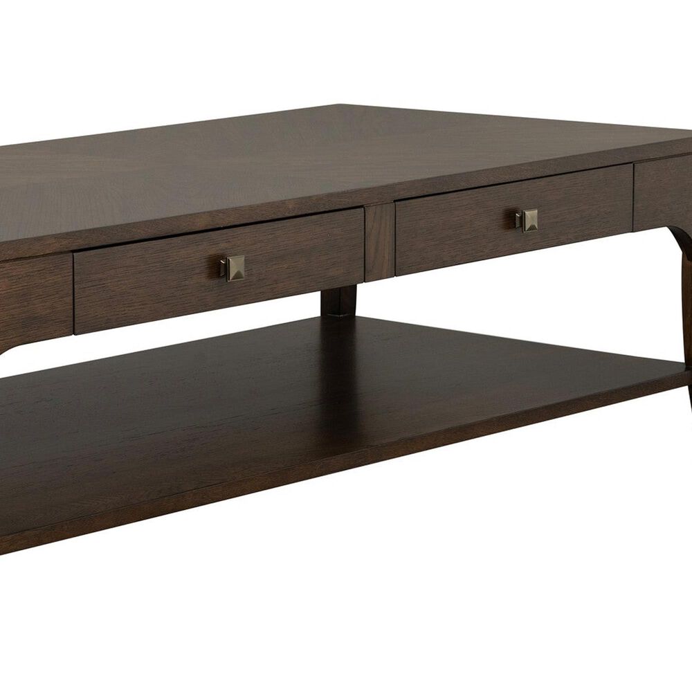 Flexsteel Sylvie 2-Drawer Rectangular Coffee Table in Chestnut, , large