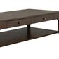 Flexsteel Sylvie 2-Drawer Rectangular Coffee Table in Chestnut, , large