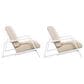 Hearth and Haven Outdoor Lounge Chair with White Frame in Beige (Set of 2), , large