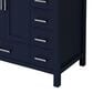 Lexora Home Jacques 36" Left Offset Single Bathroom Vanity in Navy Blue with 2 cm White Carrara Marble Top and Rectangular Sink, , large
