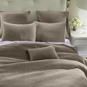 HiEnd Accents Stone Washed King Cotton Velvet Quilt in Taupe - Quilt Only, , large