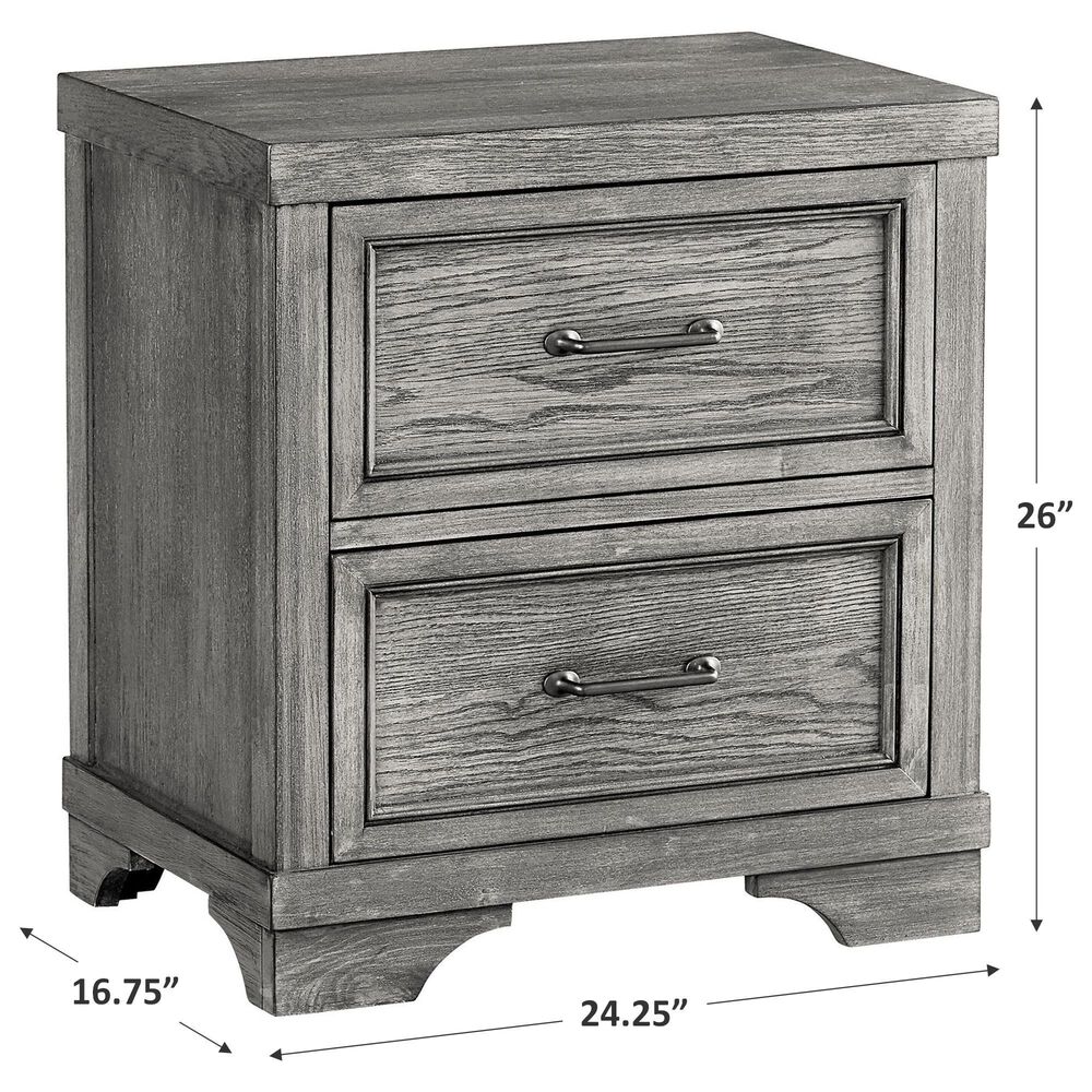 Eastern Shore Foundry 2 Drawer Nightstand in Brushed Pewter, , large
