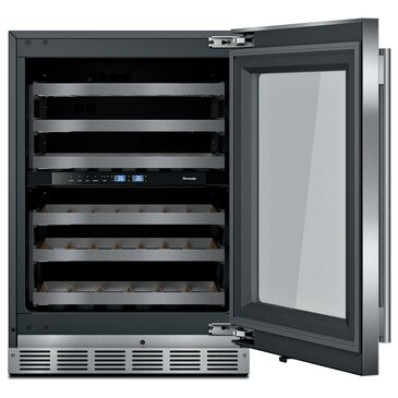 Thermador 24" Glass Door Wine Cooler with Masterpiece Handle Right Hinge in Stainless Steel, , large