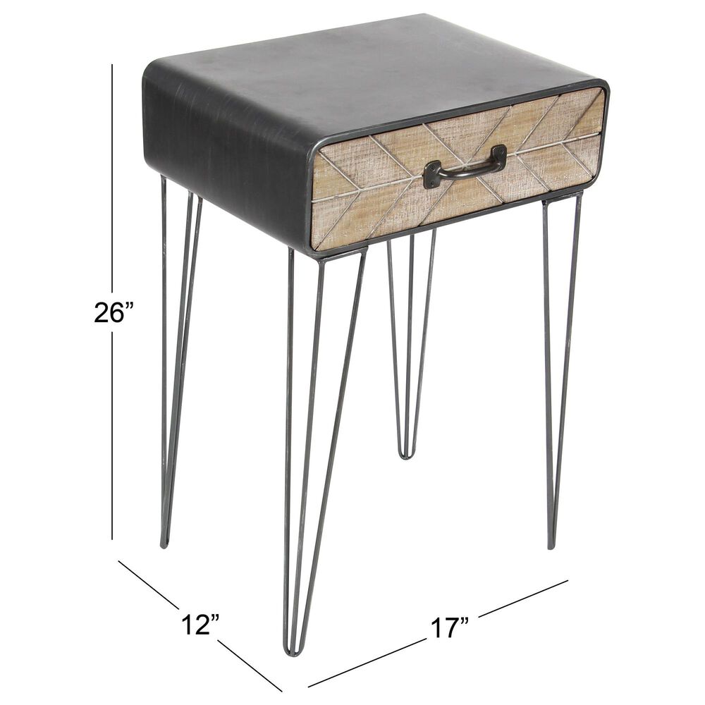 Uma Enterprises Modern Accent Table in Black, Brown and Gray, , large