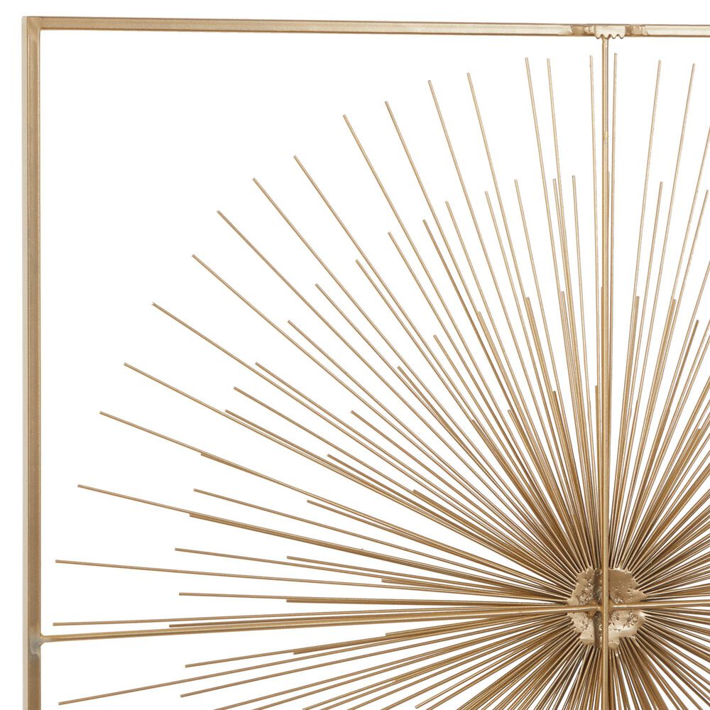 CosmoLiving by Cosmopolitan 36&quot; Square Modern Wall Decor with Starburst Center in Gold, , large