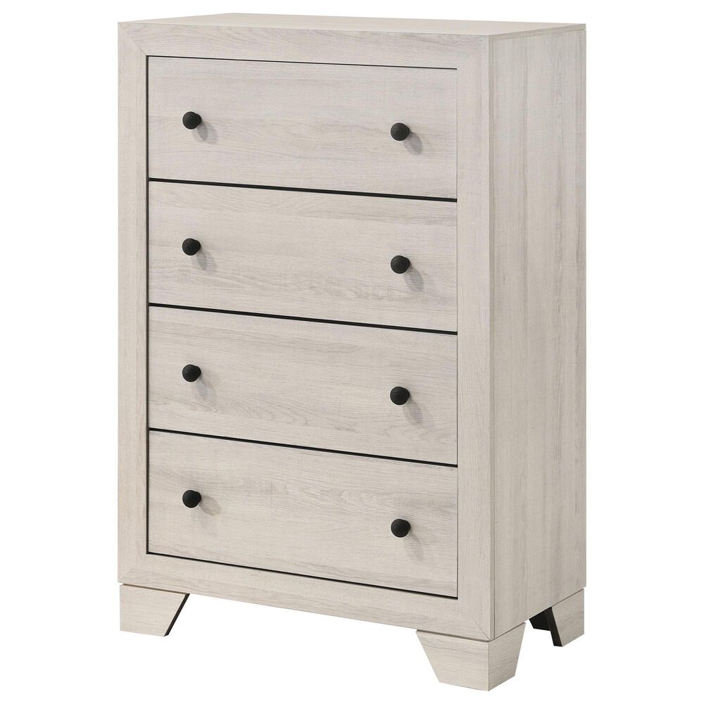Hearth and Haven 4-Drawer Storage Tall Chest in White Washed, , large